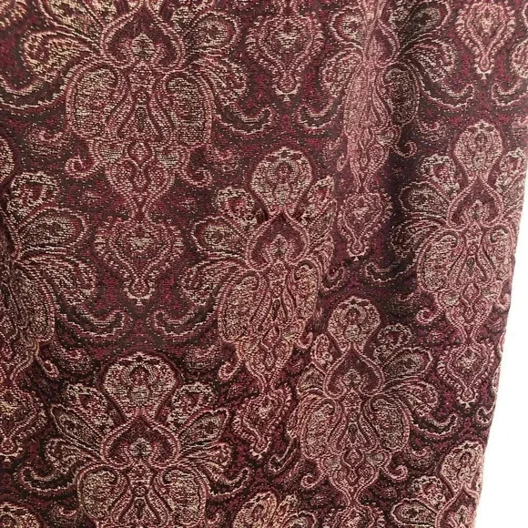 Vintage 𝅺Signature by Larry Levine maroon paisley pencil skirt size 10 L or XL‎ - Picture 3 of 10